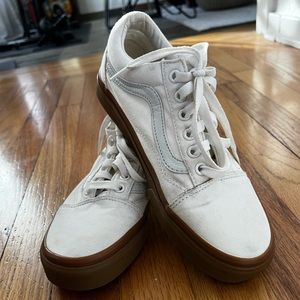 Vans Old Skool, White Canvas Gumsole
